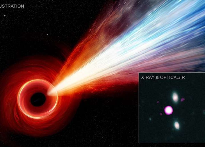 Gigantic jet spied from black hole in early universe