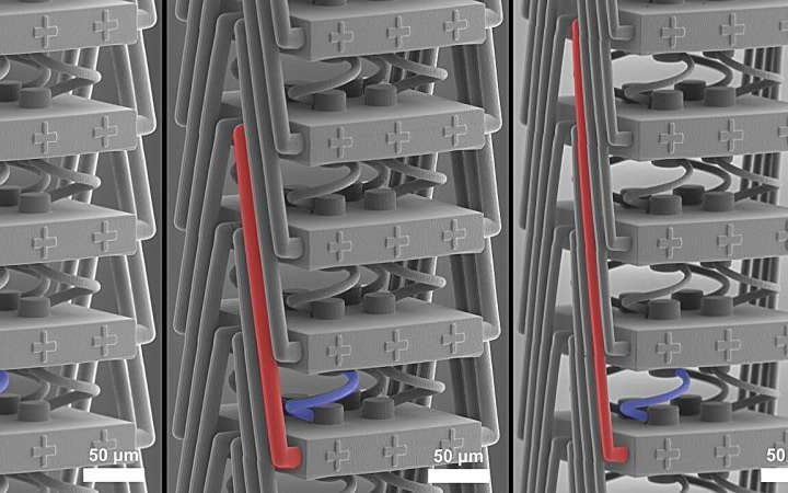 Mechanical metamaterial enables long-distance component interaction for unique stretching properties