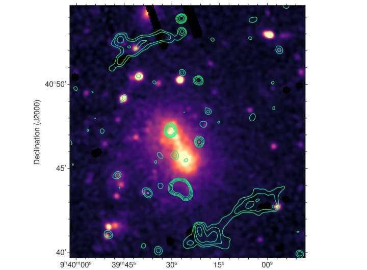 X-ray observations uncover merger process in a nearby low-mass galaxy cluster