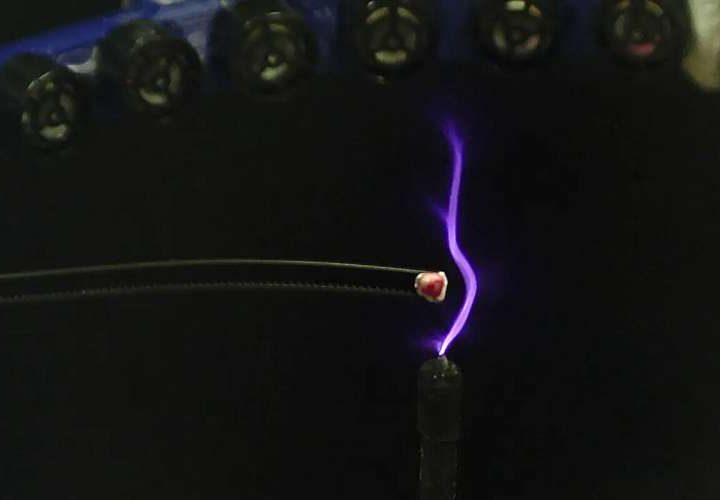 Making an invisible electric wire: Guiding electricity with sound