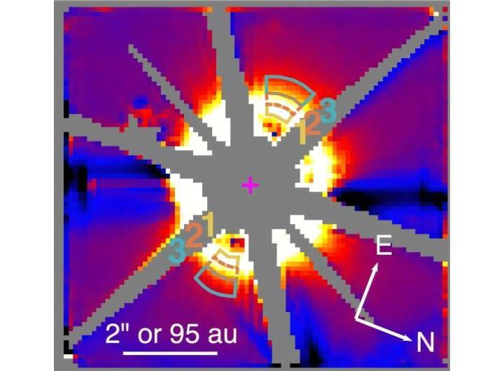 Water ice detected in a debris disk around young nearby star