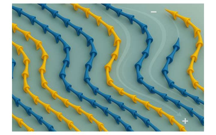 Magnetoelectric deflection: Steering magnetic textures with electric fields shows promise for energy-efficient control