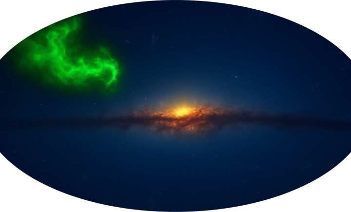 Astronomers map tangled, supersonic filaments in distant interstellar gas cloud