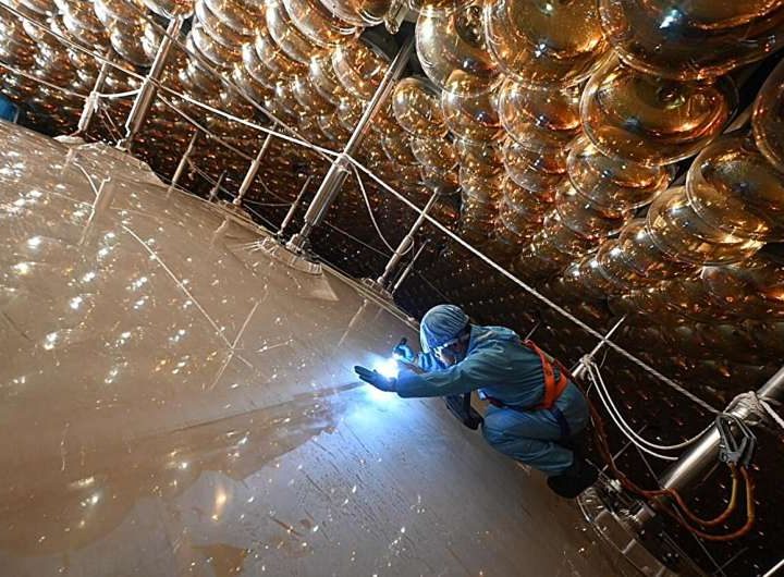 JUNO completes liquid filling and begins taking data to investigate ordering of neutrino masses