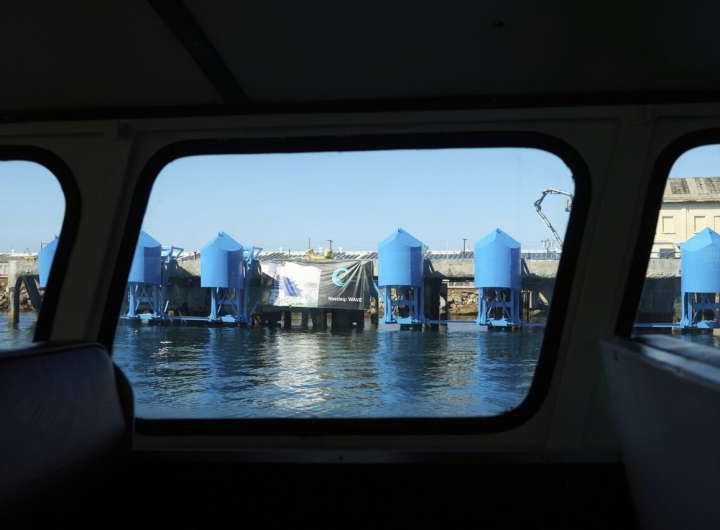 In LA port, bobbing blue floats are turning wave power into clean energy