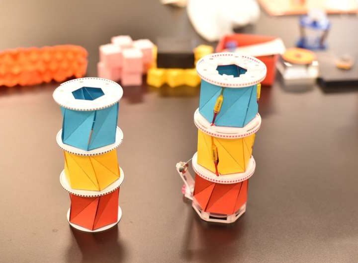 Engineers design origami structures that change shape and stiffness on demand