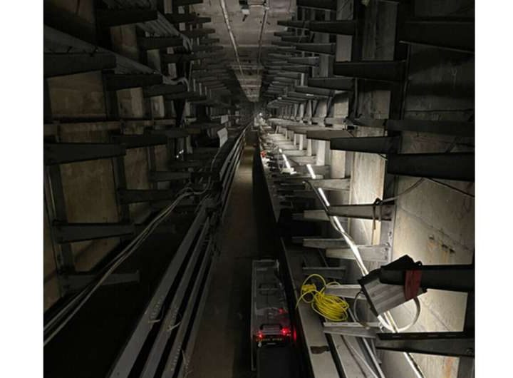 Monitoring sediment buildup in underwater bridge tunnels with the help of high-energy muons