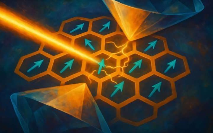 Extreme pressure pushes honeycomb crystal toward quantum spin liquid, hinting at new qubit designs
