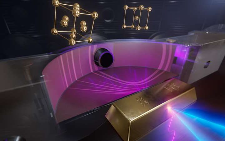 Watching gold’s atomic structure change at 10 million times Earth’s atmospheric pressure