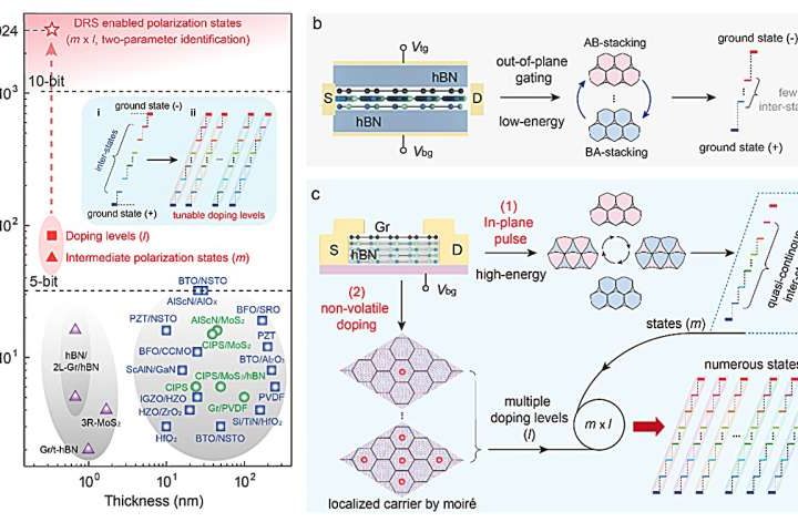 Atom-thin ferroelectric transistor can store 3,024 polarization states