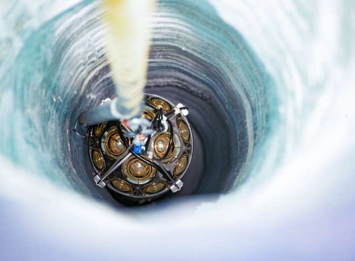 IceCube upgrade adds six deep sensor strings to detect lower-energy neutrinos