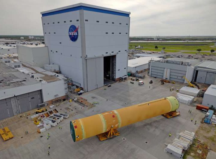 NASA rolls out Artemis III moon rocket core stage